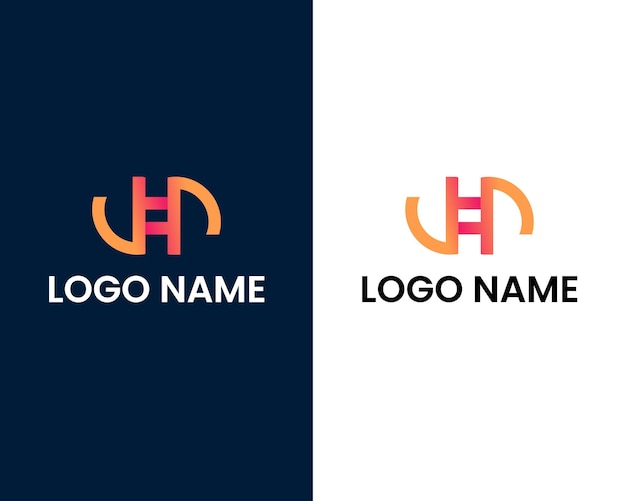 Plantilla de diseño de logotipo moderno letra s y h