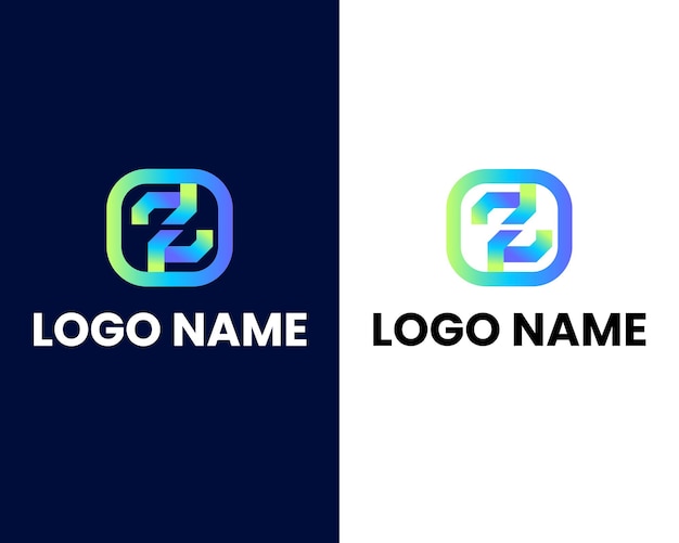 plantilla de diseño de logotipo moderno de letra s y z