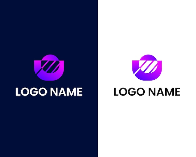 plantilla de diseño de logotipo moderno letra u y d