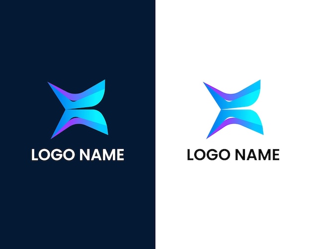 plantilla de diseño de logotipo moderno letra x