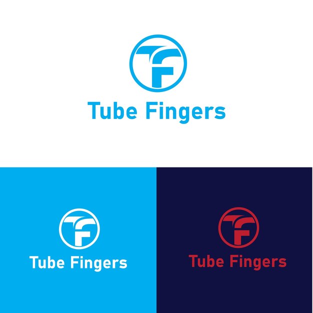 Vector plantilla de diseño de logotipo moderno minimalista tube fingers