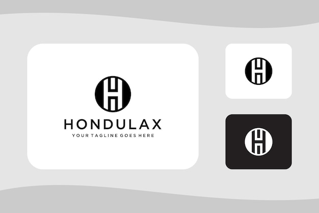 Plantilla de diseño de logotipo de moneda de signo H moderno de ilustración creativa