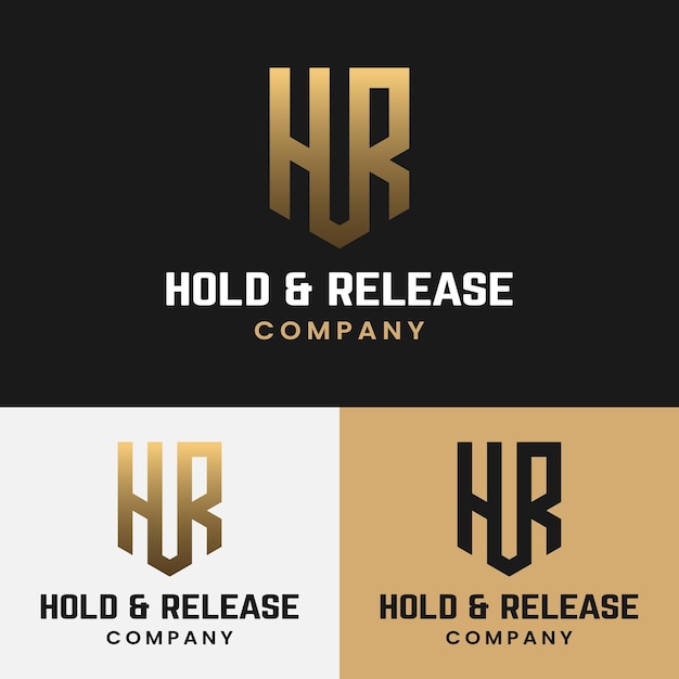 Plantilla de diseño de logotipo Monogram Letter HR HR RH