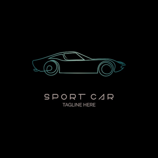 Plantilla de diseño de logotipo de monograma de estilo de línea de coche deportivo para marca o empresa y otros