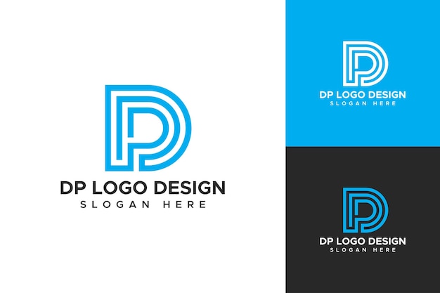 plantilla de diseño de logotipo de monograma inicial de DP