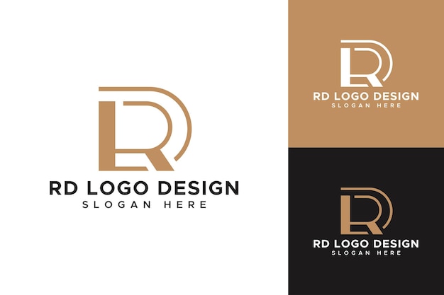 plantilla de diseño del logotipo del monograma inicial de RD