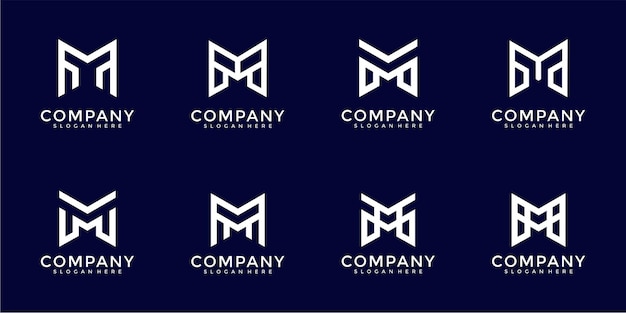 Plantilla de diseño de logotipo de monograma de letra m inspiradora