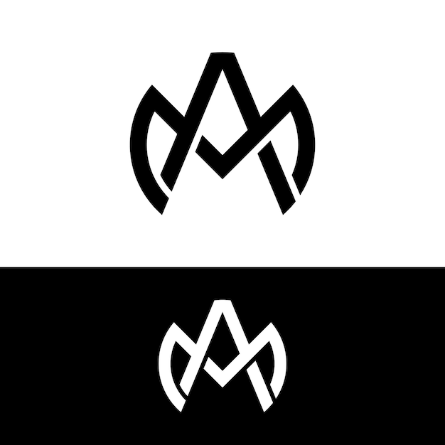 Plantilla de diseño de logotipo de monograma de letra MA MA AM