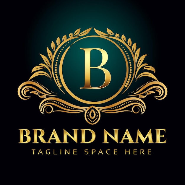 Plantilla de diseño de logotipo de monograma de lujo de letra b