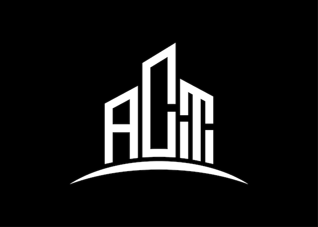 Plantilla de diseño de logotipo de monograma vectorial de construcción de letras de ACT Forma de construcción Logotipo de ACT