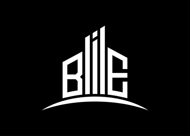 Plantilla de diseño de logotipo de monograma vectorial de construcción de letras BIE Forma de edificio Logotipo BIE