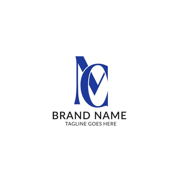 plantilla de diseño del logotipo del monograma vectorial M C.