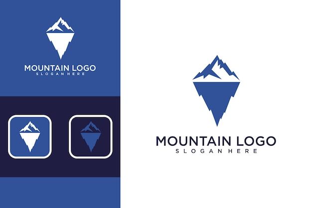 Vector plantilla de diseño de logotipo de montaña abstracta