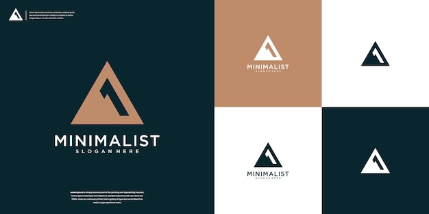 plantilla de diseño de logotipo de montaña minimalista