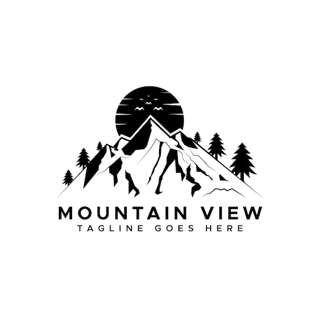 Plantilla de diseño de logotipo de montaña moderna