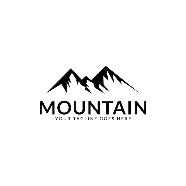 Plantilla de diseño de logotipo de montaña negra