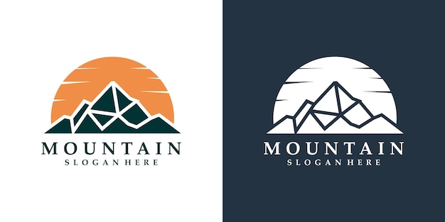 Plantilla de diseño de logotipo de montaña