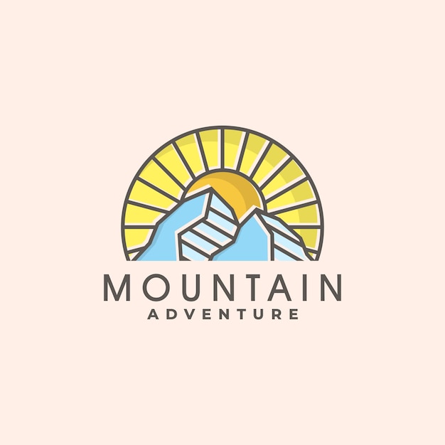 Plantilla de diseño de logotipo de montaña