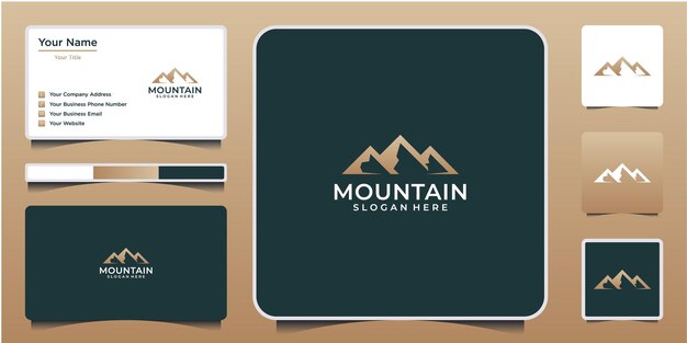 Plantilla de diseño de logotipo de montaña