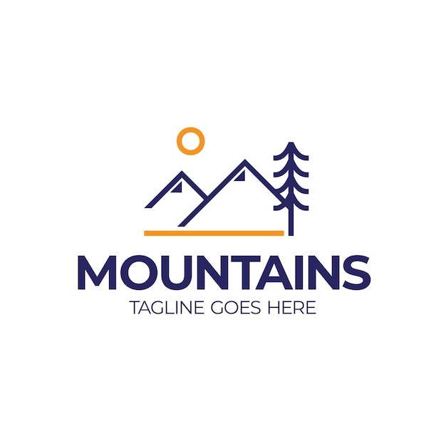 Plantilla de diseño de logotipo de montañas