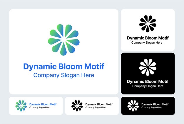 plantilla de diseño de logotipo de motivo de flor dinámico