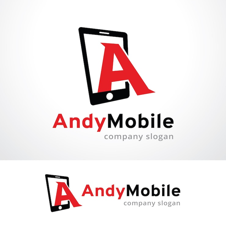 Vector una plantilla de diseño de logotipo móvil vector emblema diseño de concepto de letra símbolo creativo icono