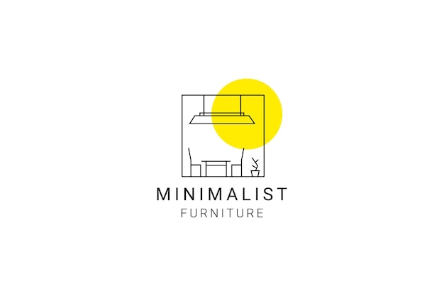 Plantilla de diseño de logotipo de muebles minimalistas