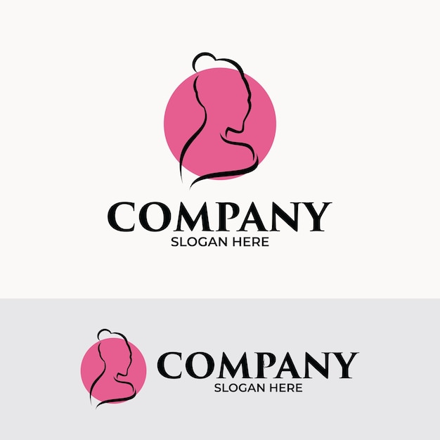 plantilla de diseño de logotipo de mujer hermosa