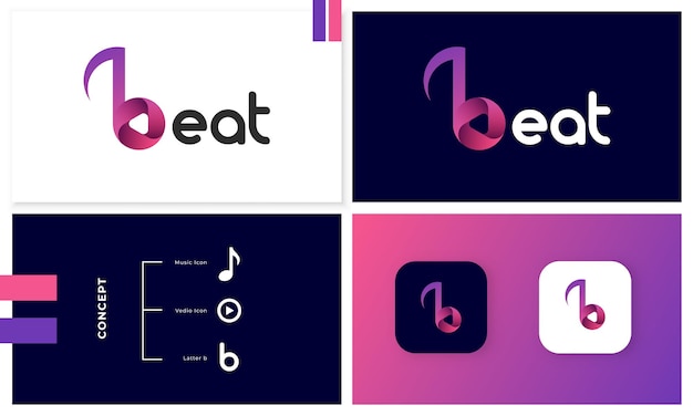 Plantilla de diseño de logotipo de música única, moderna y profesional para su marca musical