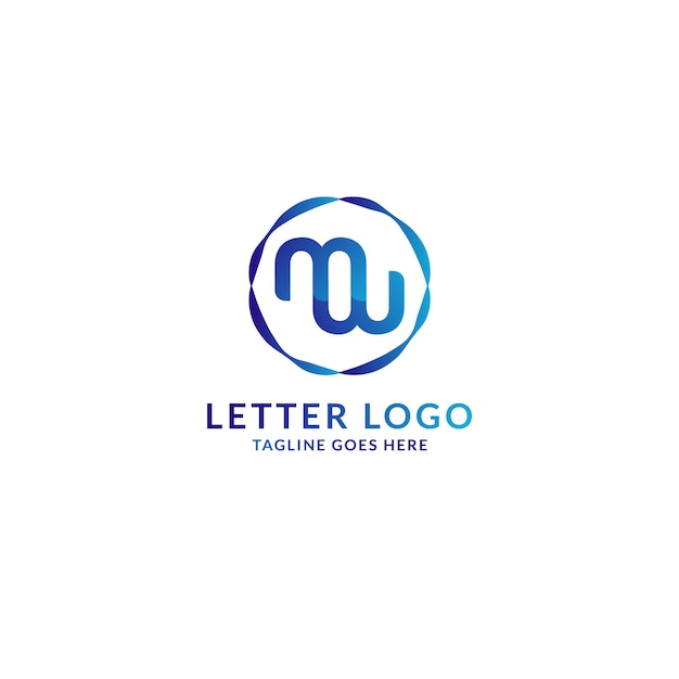 Plantilla de diseño de logotipo mw de marca de letra moderna