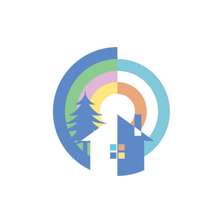 Vector plantilla de diseño de logotipo de my home house a todo color
