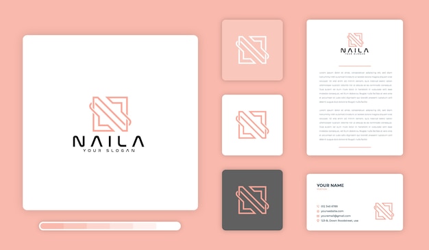 Plantilla de diseño de logotipo de naila