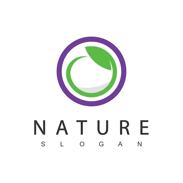 Plantilla de diseño de logotipo de naturaleza concepto de belleza con icono de hoja para spa cuidado de la piel y cosmética