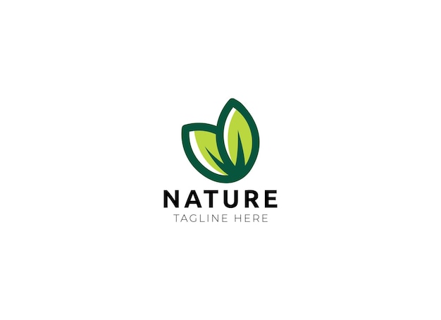 Plantilla de diseño de logotipo de naturaleza. Ecología, hoja, logo vegano.