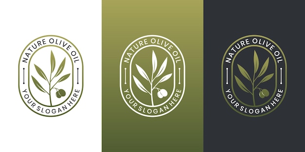 plantilla de diseño del logotipo de la naturaleza y la salud del aceite de oliva
