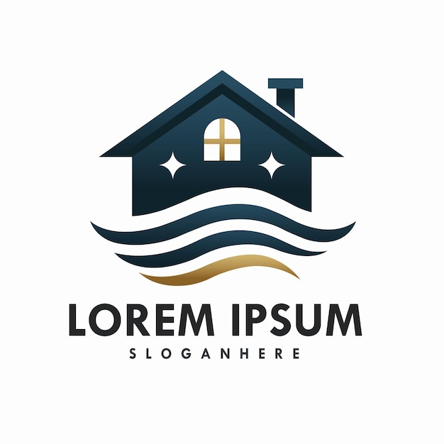plantilla de diseño de logotipo de negocios inmobiliarios con gradiente de ilustración vectorial para la marca