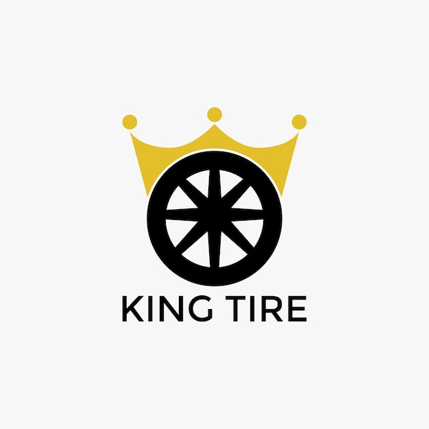 Plantilla de diseño de logotipo de neumático rey