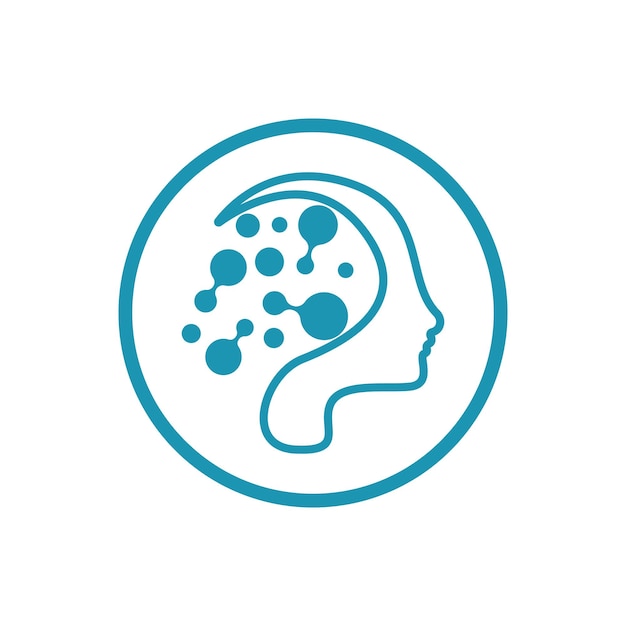 plantilla de diseño de logotipo de Neuron vector plano