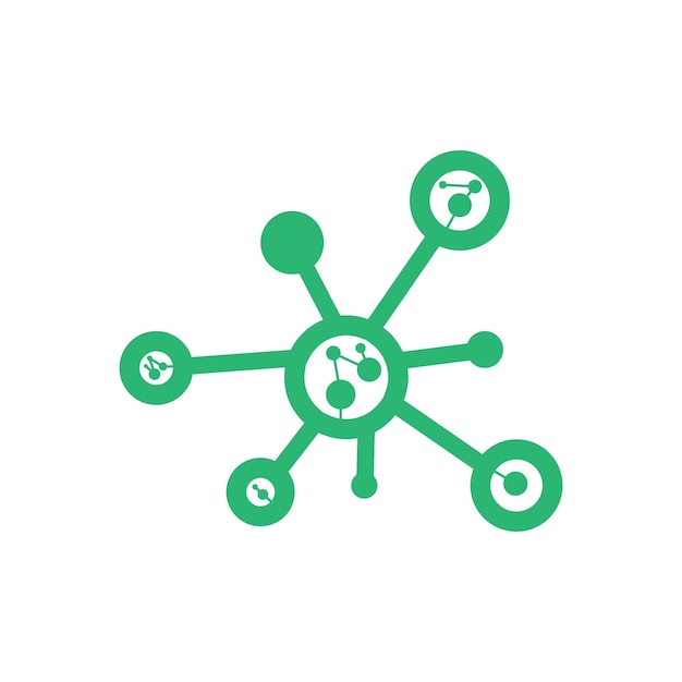 plantilla de diseño de logotipo de Neuron vector plano
