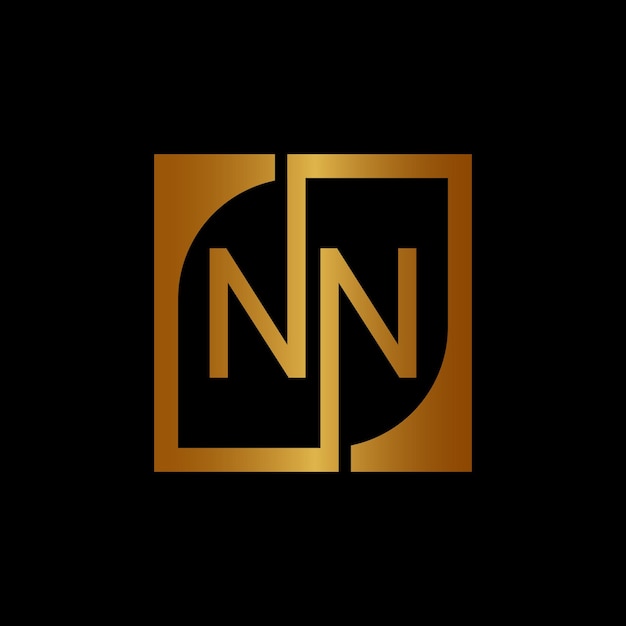 plantilla de diseño de logotipo NN vectorial con fondo cuadrado