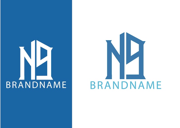 Plantilla de diseño de logotipo np de letra inicial de monograma moderno