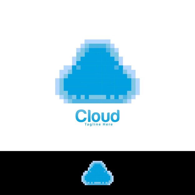 Vector plantilla de diseño de logotipo de nube pixel