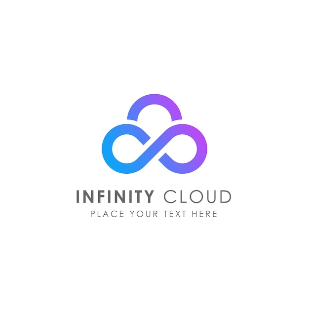 Plantilla de diseño de logotipo en la nube. Símbolo de signo de icono de nube infinita