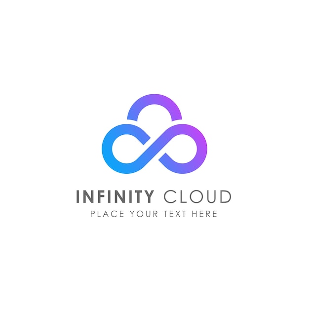 Plantilla de diseño de logotipo en la nube. Símbolo de signo de icono de nube infinita