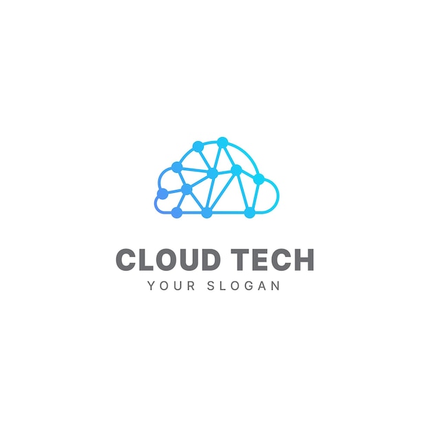 Vector plantilla de diseño de logotipo en la nube tecnología en la nube logotipo de tecnología datos en la nube