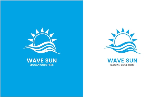 Plantilla de diseño de logotipo Ocean Sun Wave