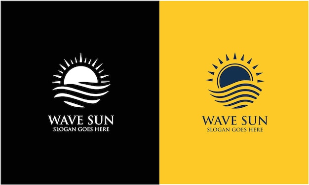 Plantilla de diseño de logotipo Ocean Sun Wave