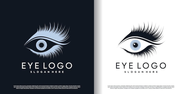 Plantilla de diseño de logotipo de ojo con vector premium de concepto creativo