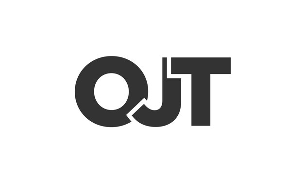 plantilla de diseño de logotipo de OJT con texto en negrita fuerte y moderno logotipo vectorial basado en inicial con tipografía simple y mínima identidad de empresa de moda