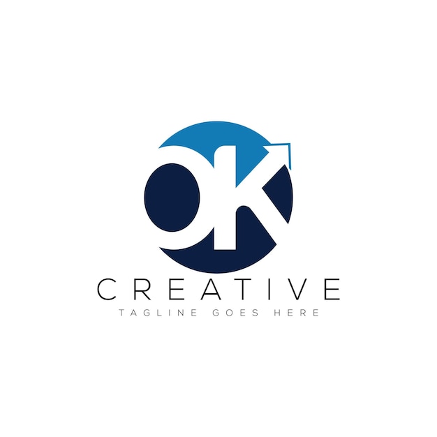 Plantilla de diseño de logotipo OK minimalista moderno Elemento de marca gráfico vectorial